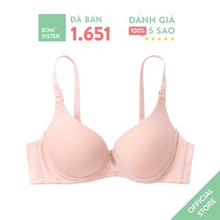 Áo lót mút vừa có gọng cúp xéo màu trơn nâng ngực tự nhiên BOM SISTER A8868