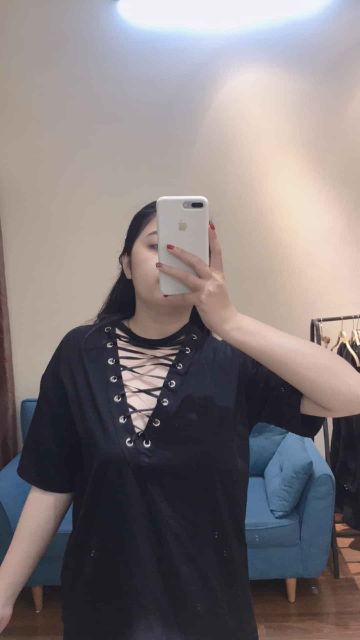 Áo cổ chocker đan dây big size | BigBuy360 - bigbuy360.vn