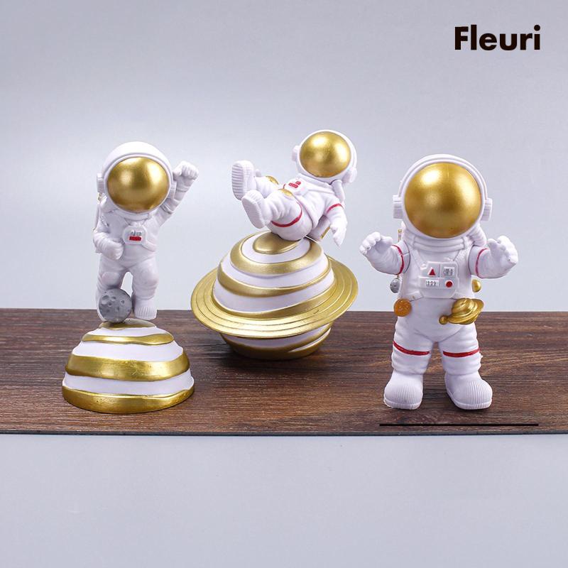 Set 3 Tượng Phi Hành Gia Bằng PVC Trang Trí Phòng Ngủ Cho Bé