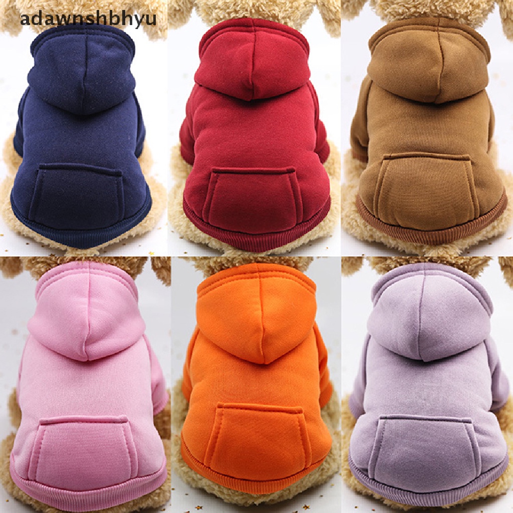 Áo hoodie vải lông cừu mềm mại màu trơn giữ ấm dành cho cún cưng dễ thương xinh xắn