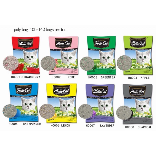 [10l] Cát vệ sinh cho mèo HELLO CAT - Chất lượng số 1 Shopee (Không bụi) Siêu vón &amp; Khử mùi tốt