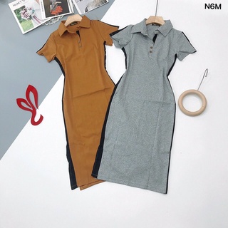 Đầm thun cổ bẻ