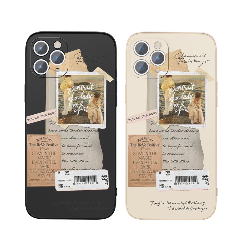 Ốp lưng iphone Ốp điện thoại silicon mềm in hình hình vintage thích hợp cho iPhone Xs Max 7 8plus 11 Pro Max XR 12 13mini