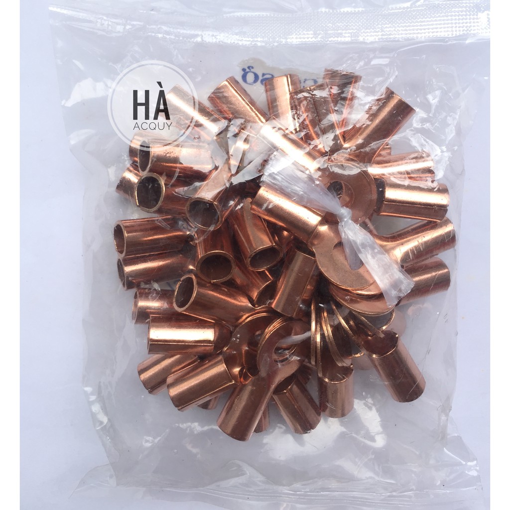ĐẦU COS DÂY ĐIỆN TRÒN bằng ĐỒNG THAU bấm CÁP ĐIỆN - 50 cái