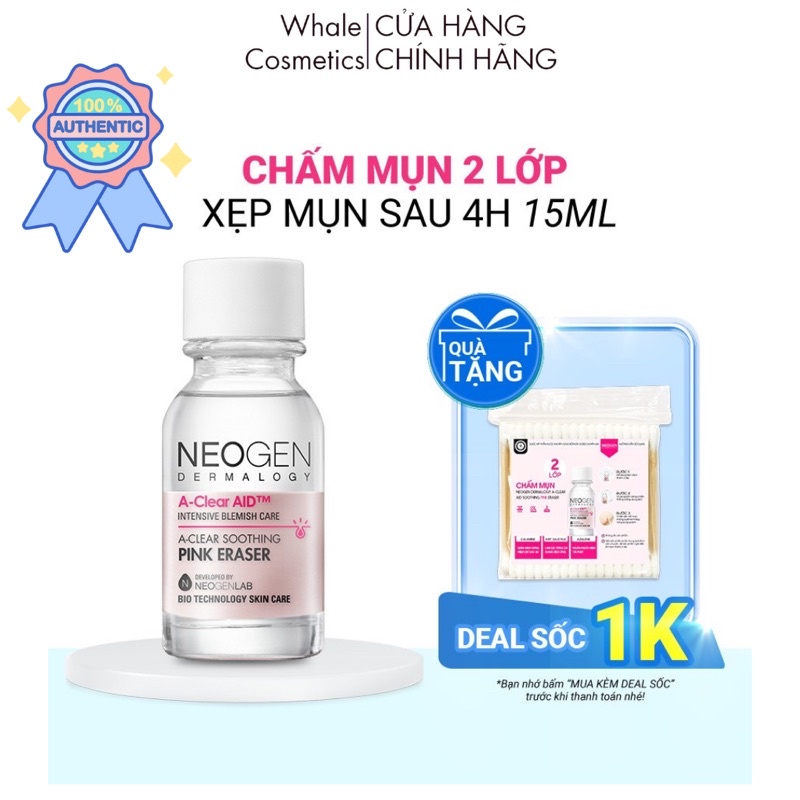Chấm Mụn Neogen A-clear Soothing Pink Eraser Xẹp Mụn Giảm Xưng Đỏ Không Gây Kích Ứng 15ml | BigBuy360 - bigbuy360.vn
