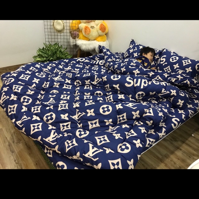 Set cotton poly 5 món chăn phao