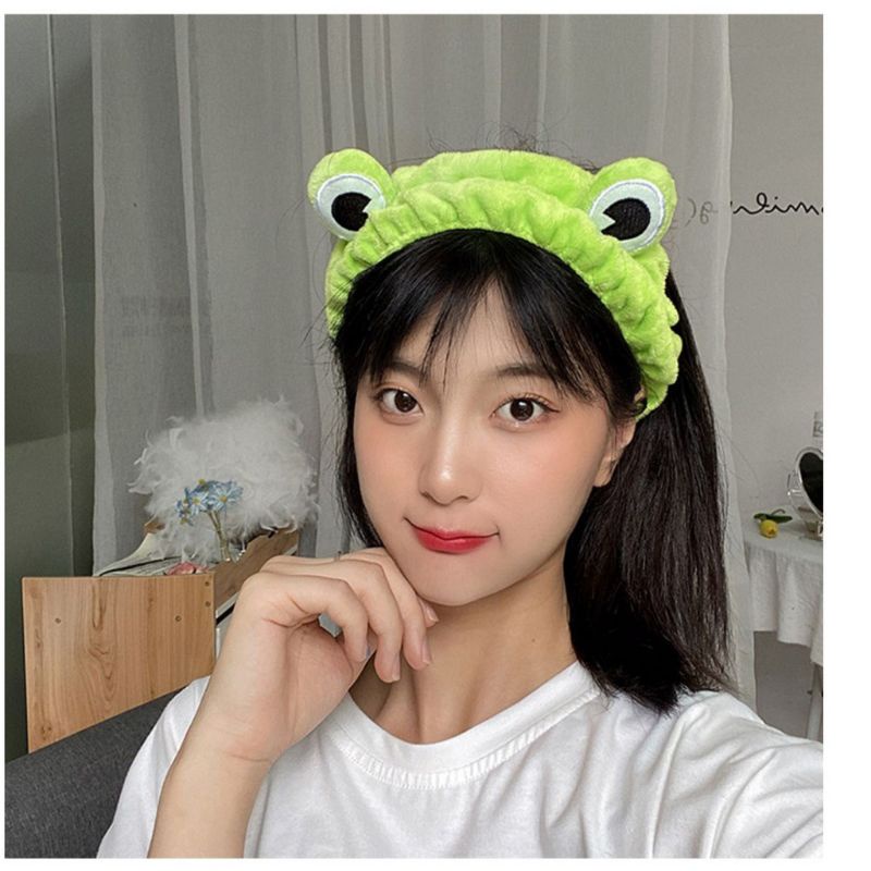 Băng đô cài tóc ếch xanh mịn phong cách hàn quốc
