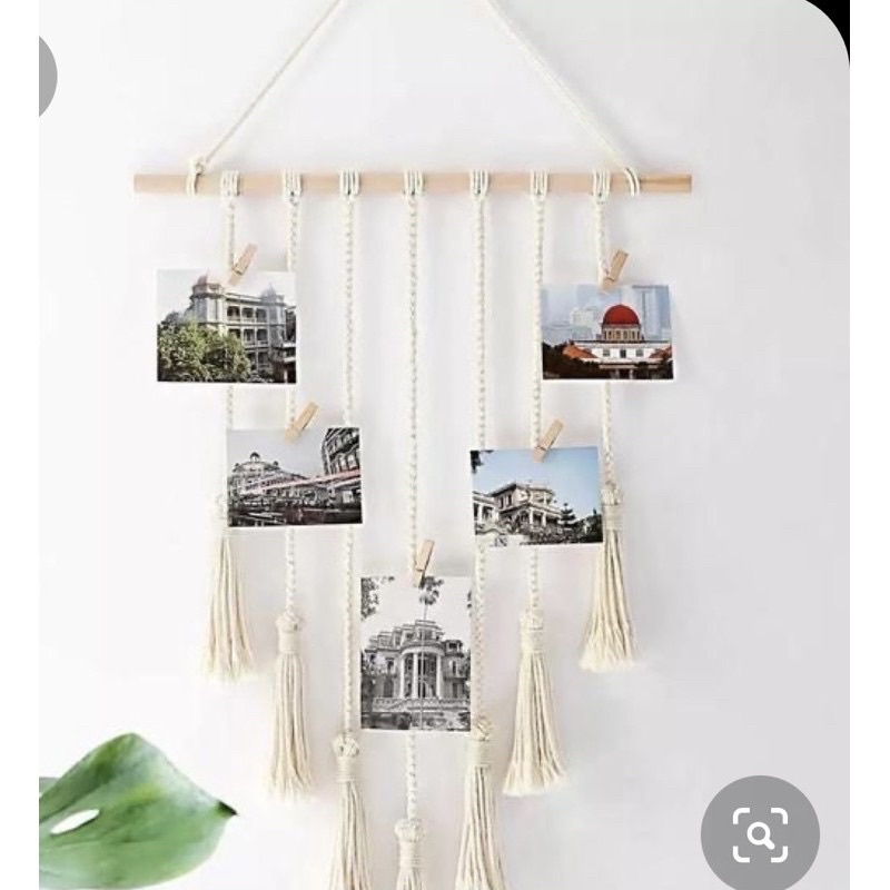 Khung treo hình tết dây Macrame trang trí treo tường /khung ảnh vintage