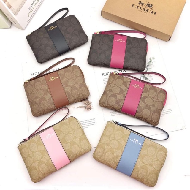 VÍ COACH mỏng tiện lợi có kèm quai đeo