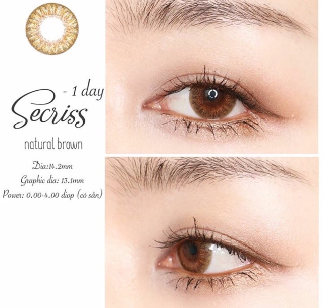 Kính áp tròng 1 ngày SECRISS NATURAL BROWN của Olens (Hsd 1 ngày)