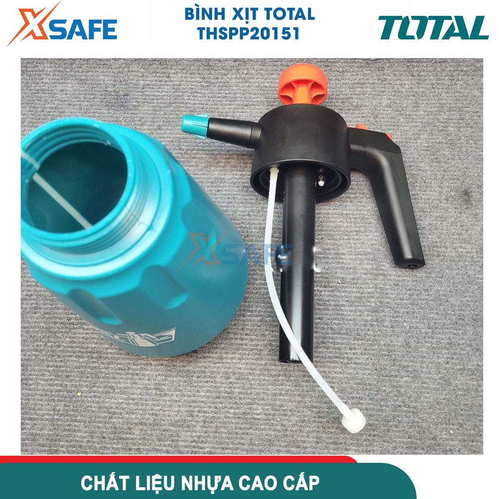 Bình xịt tưới cây mini 1,5L TOTAL THSPP20151 phun tia thằng, phun sương, van xả an toàn, cần bơm nhôm - chính hãng