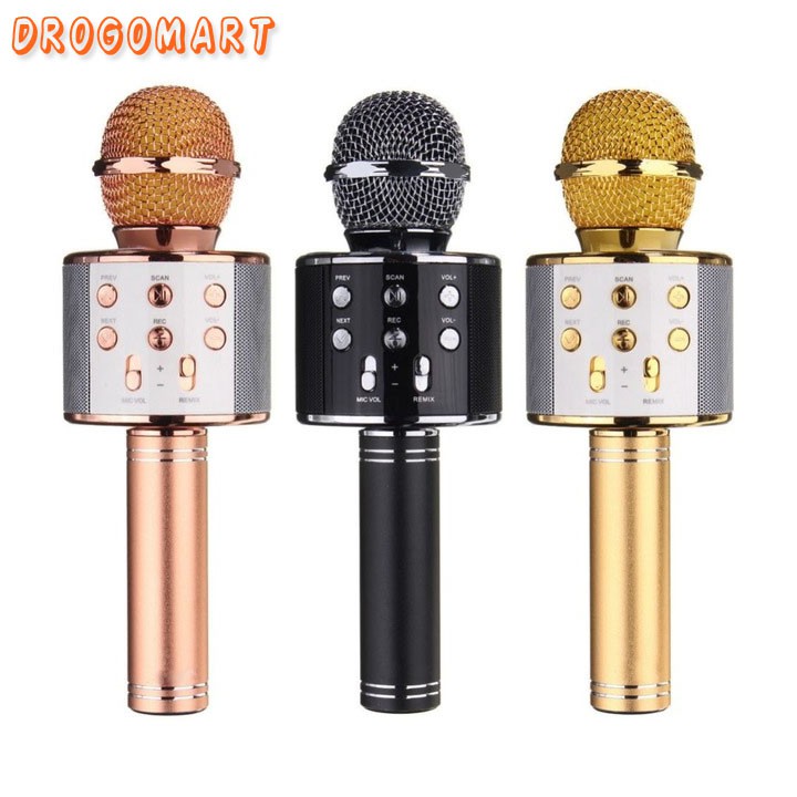 ( FREESHIP 99K ) Mic karaoke kèm loa bluetooth WS 858 Bảo Hành 6 tháng