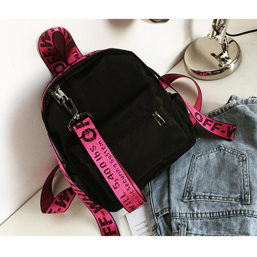 BA LÔ IN OFF-WHITE HỒNG