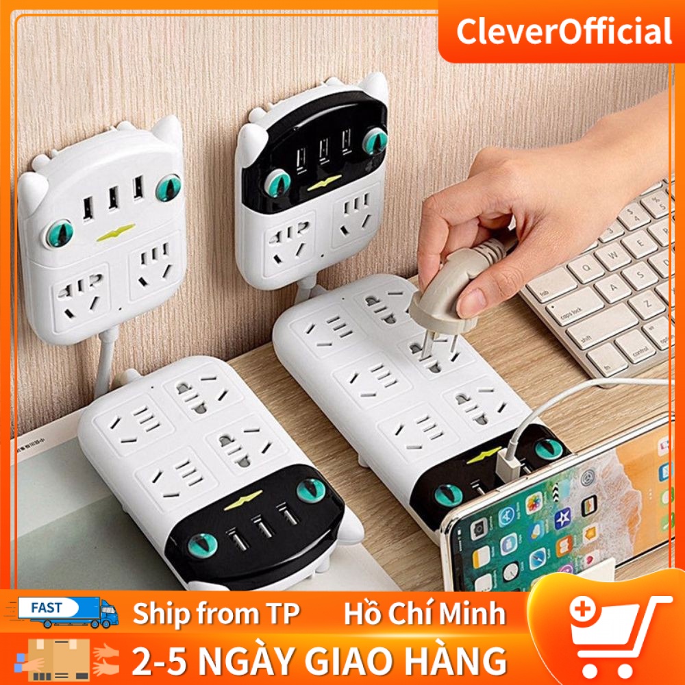 Ổ Cắm Điện Thông Minh Đa Tính Năng Chống Giật Điện Hàng Siêu Cao Cấp, 2 cổng USB 5v sạc nhanh, tải 2500W