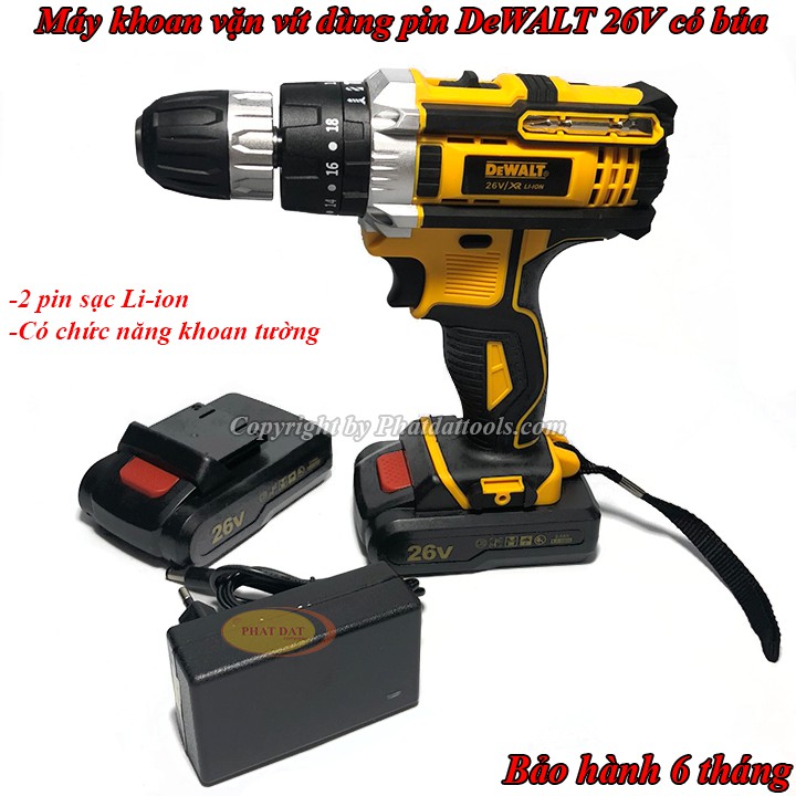 Máy khoan pin Dewalt 26V có búa