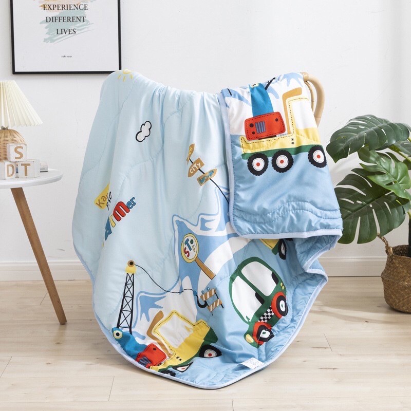 Mền chăn đũi hoạt hình 2 mặt cho bé- OTO Mom Tom