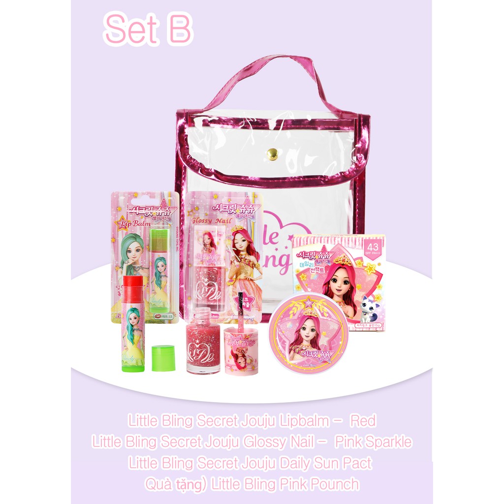 Set trang điểm cho bé Little Bling Secret Jouju Pink Pounch | BigBuy360 - bigbuy360.vn