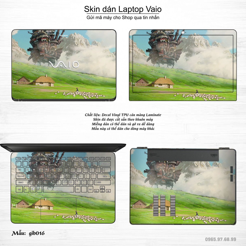 Skin dán Laptop Sony Vaio in hình Ghibli image (inbox mã máy cho Shop)