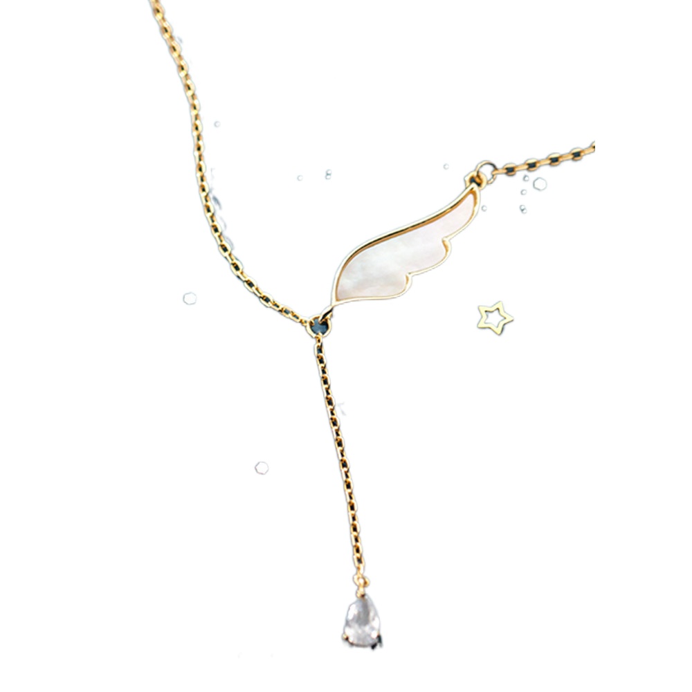 vòng cổ Mặt Hình Đôi Cánh Đính Kim Cương Giả Thời Trang Cho Nữ