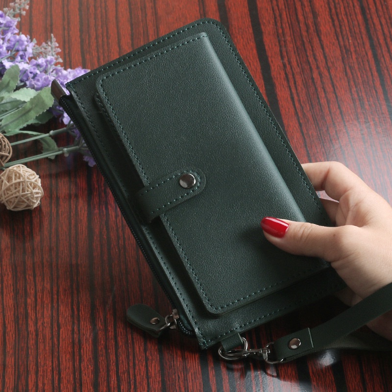 Ví dài cầm tay nữ có cúc bấm nhiều màu phong cách Hàn quốc - VD43