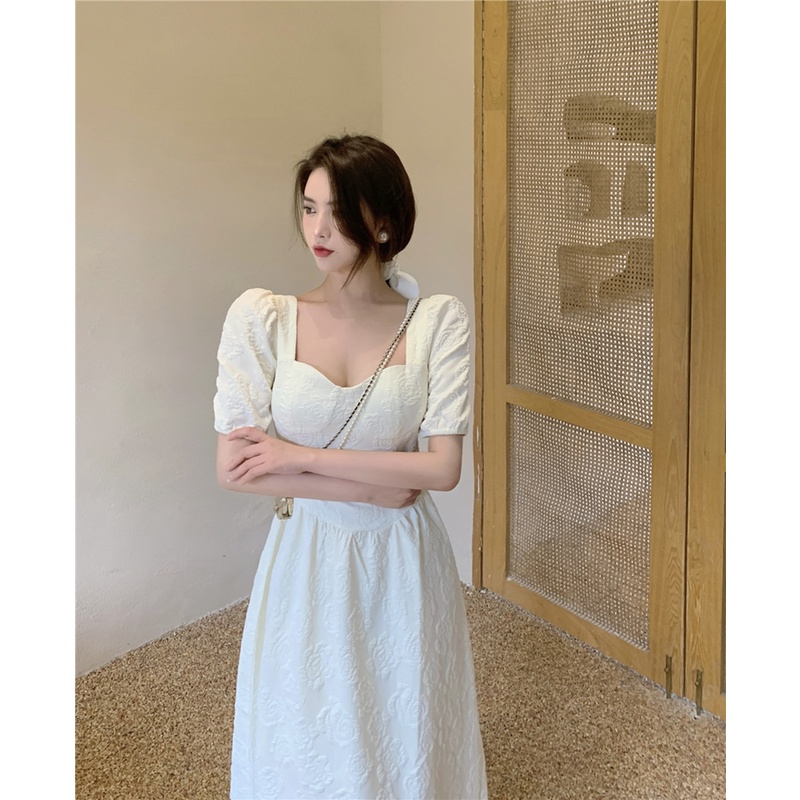 Jane Đầm tiểu thư hoa hồng vintage châu Âu sang trọng