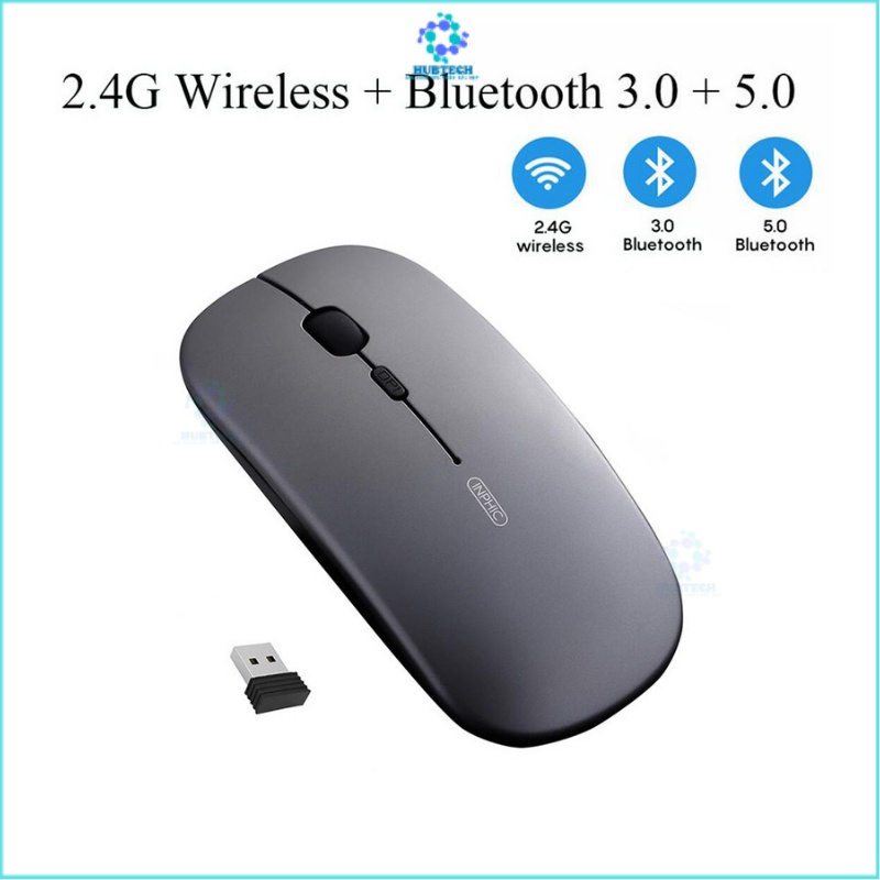 Chuột không dây inphic PM1, chuột bluetooth silent sạc pin điều chỉnh độ nhạy 1000 đến1600DPI