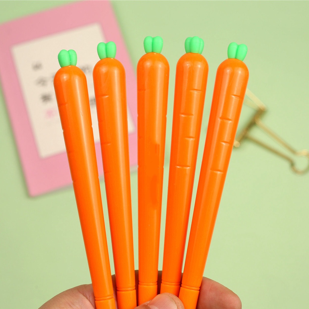 1 Bút Mực gel Ngòi 0.5mm Họa Tiết Cà Rốt Hoạt Hình Dễ Thương