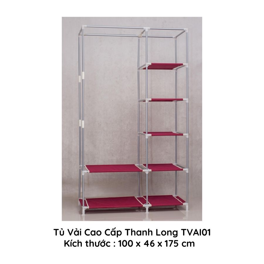 Tủ Vải Cao Cấp THANH LONG TVAI01 | Kích Thước 100 x 46 x 175 cm | Bao Áo Thay Thế | Yến Shop