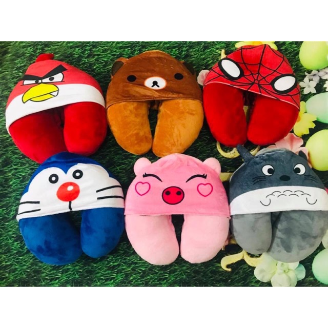 Gối kê cổ chữ U kèm nón trùm đầu