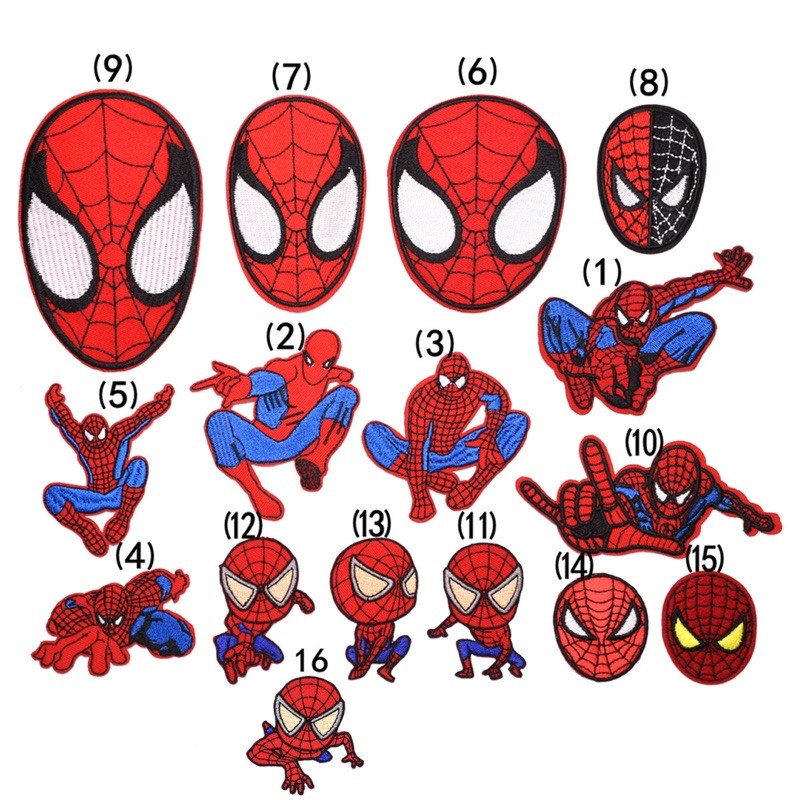 Sticker vải, patch thêu dán quần áo hình spiderman