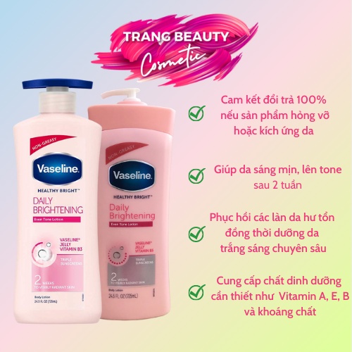 Sữa Dưỡng thể Vaseline 725ml Body Lotion Mỹ trắng da ,mịn màng, cấp ẩm chuyên sâu , phù hợp cho làn da châu Á