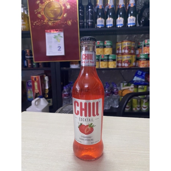 Nước Trái Cây Lên Men Chill Cocktail Strawberry Vodka Sparkling 4% 275ml