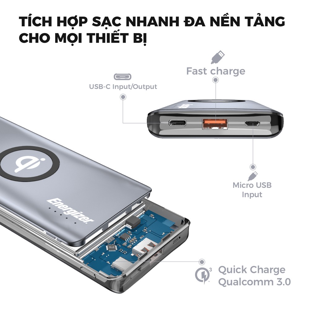 Sạc dự phòng Energizer THẦN SẤM II 10,000mAh - QE10005CQ