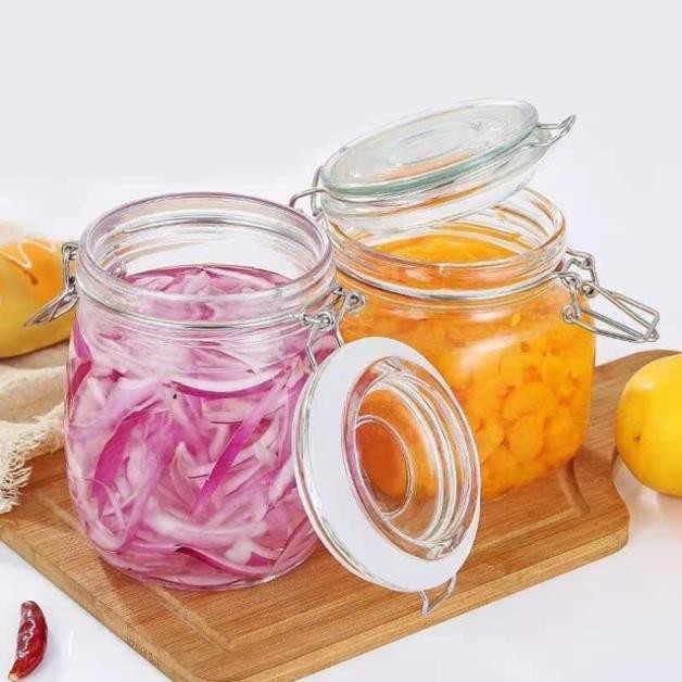 Hũ thủy tinh nắp kẹp - nắp cài cao cấp 500ml-750ml-1L