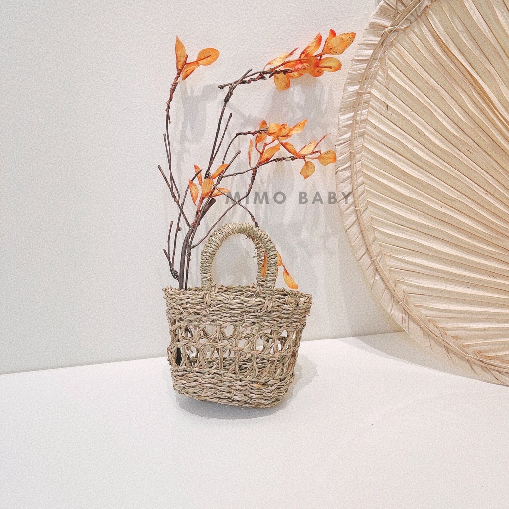 Túi cói mini phong cách hàn quốc đáng yêu cho bé gái Mimo baby TC06