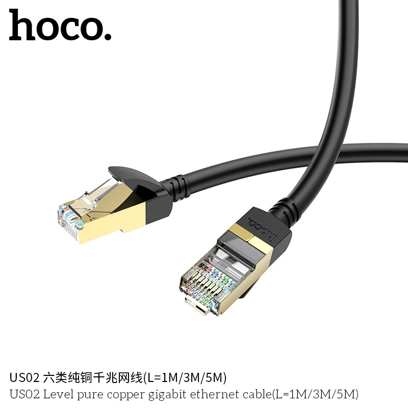 Dây Mạng Lan Hoco US02, Dây Mạng Bấm Sẵn 2 Đầu 3m 5m Chính Hãng Bảo Hành 1 Năm