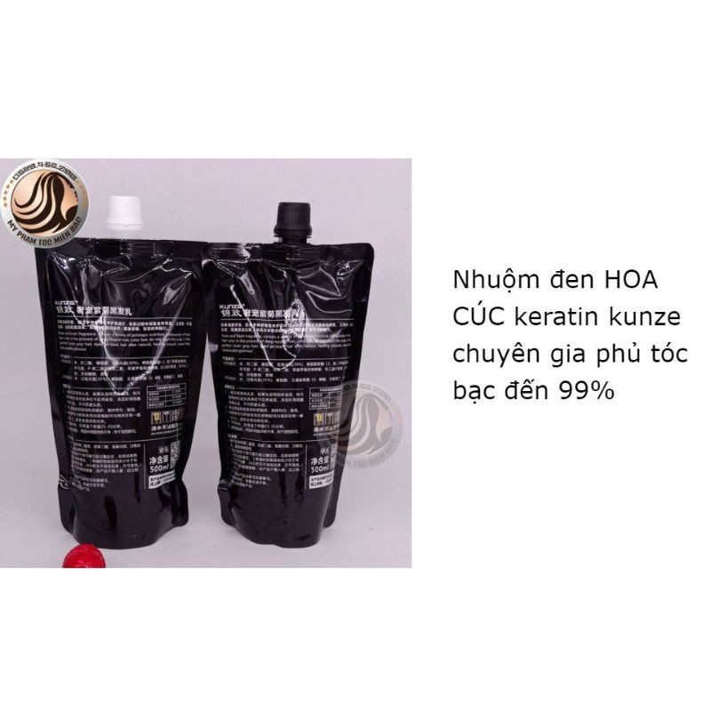 Cặp nhuộm đen hoa cúc Water black hair - Phủ bạc hiệu quả 100%