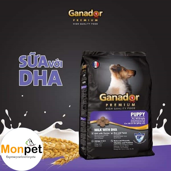 Thức ăn hạt Ganador vị Sữa và DHA - Ganador Puppy milk with DHA 3kg - Thức ăn cho chó con