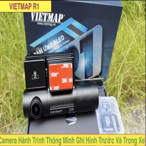 Camera hành trình VIETMAP R1, camera cảm ứng cảnh báo tốc độ, ghi hình trước và trong xe