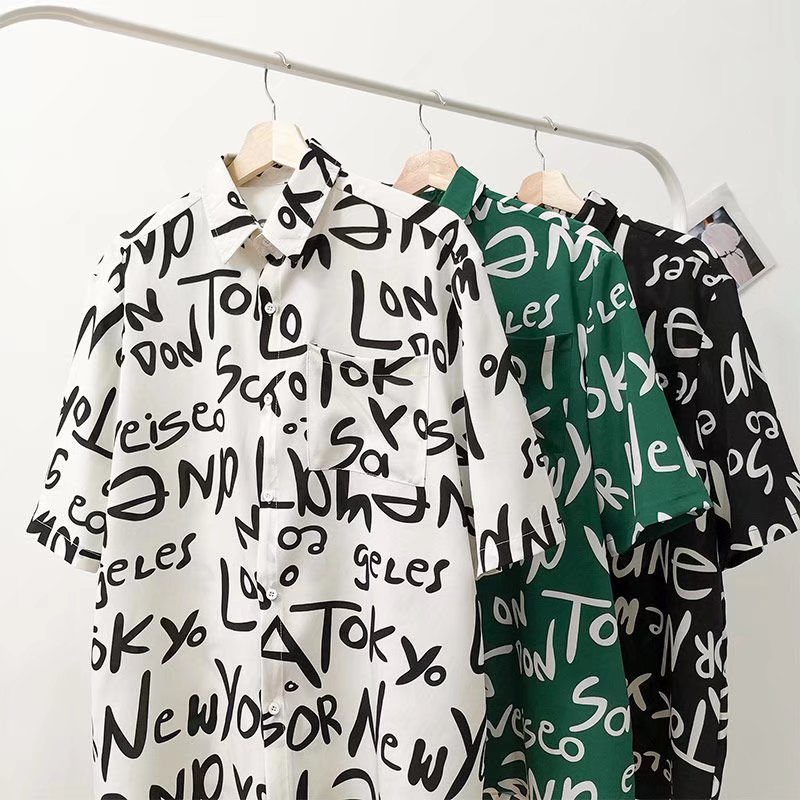 Áo Sơ Mi Tay Ngắn Dáng Rộng In Hoa Thời Trang Đi Biển Mùa Hè Cho Cặp Đôi