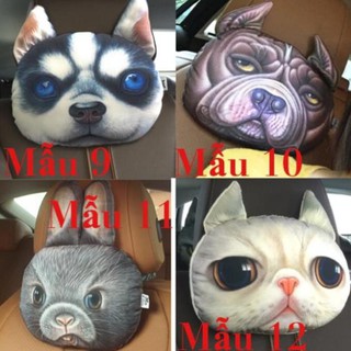32 mẫu gối tựa đầu 3d Xdolls chính hãng hình thú chó mèo hổ báo thỏ gấu loại to xe hơi ô tô (hình thật)