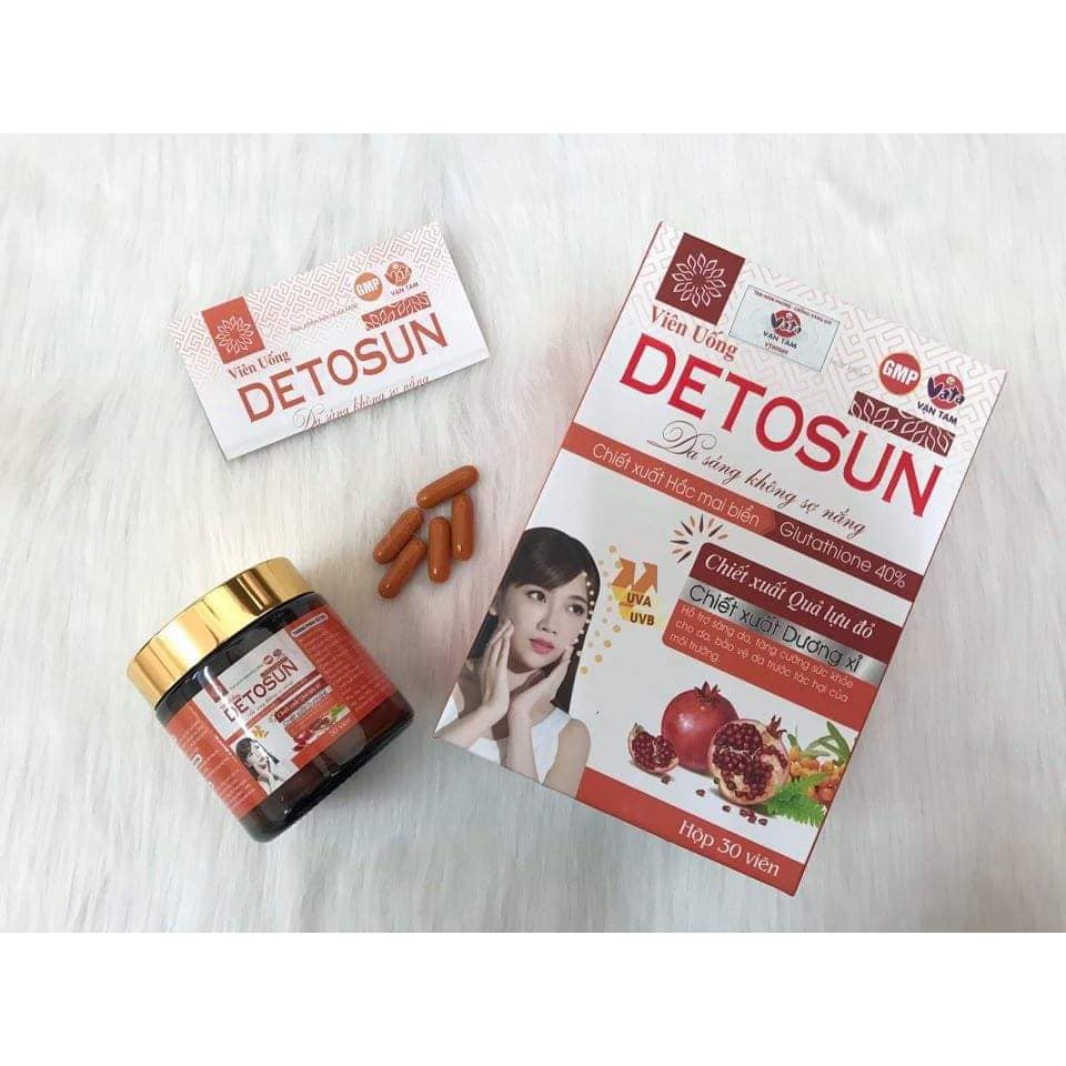 Detosun - viên uống chống nắng, trắng da, giảm nám