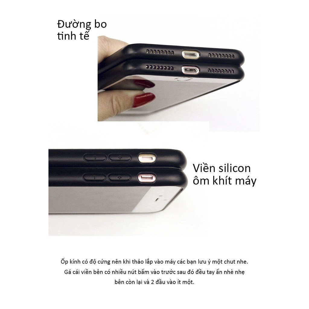 Ốp iphone kính hình heart cho iphone 6 s plus 7 8 plus Xr X s max 11 11 pro max 12 mini 12 pro max Se2