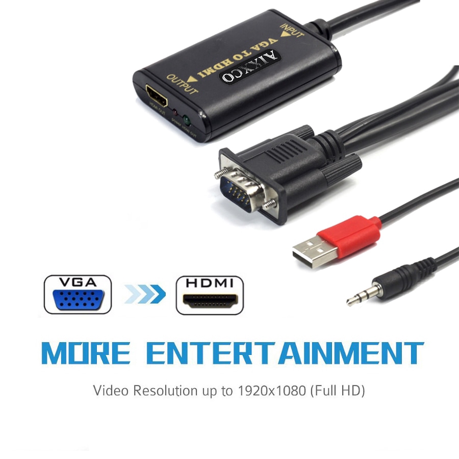 Cáp chuyển đổi VGA sang HDMI 1080P HD TV AV HDTV PC Video vga2hdmi