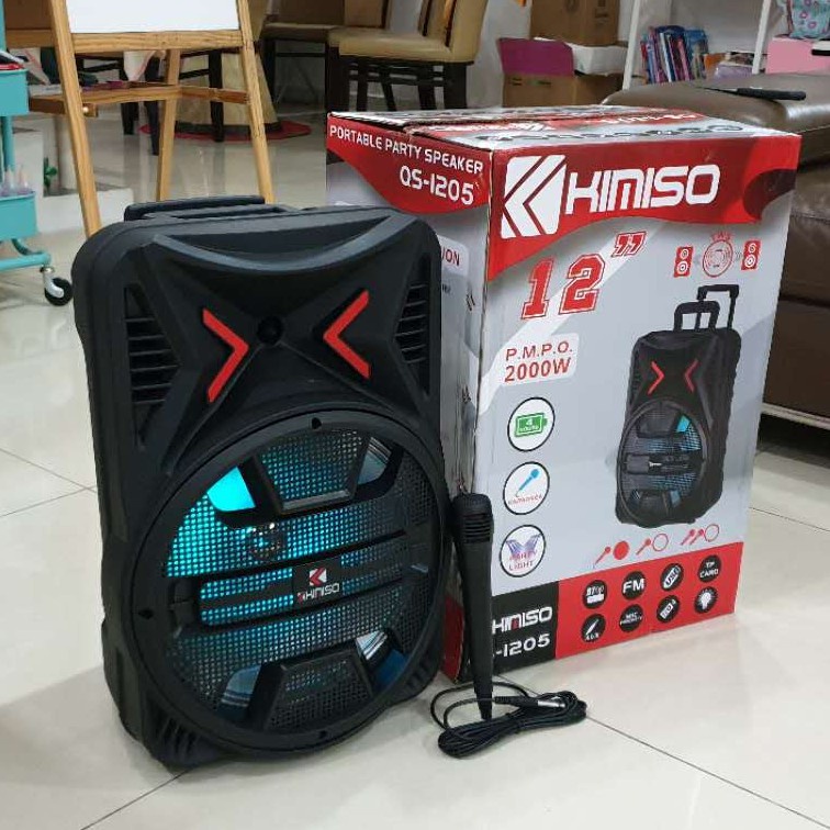 THANH LÝ Loa kéo karaoke kèm mic QS1205 Kimiso, micro bluetooth hát di động không dây - KLH shop