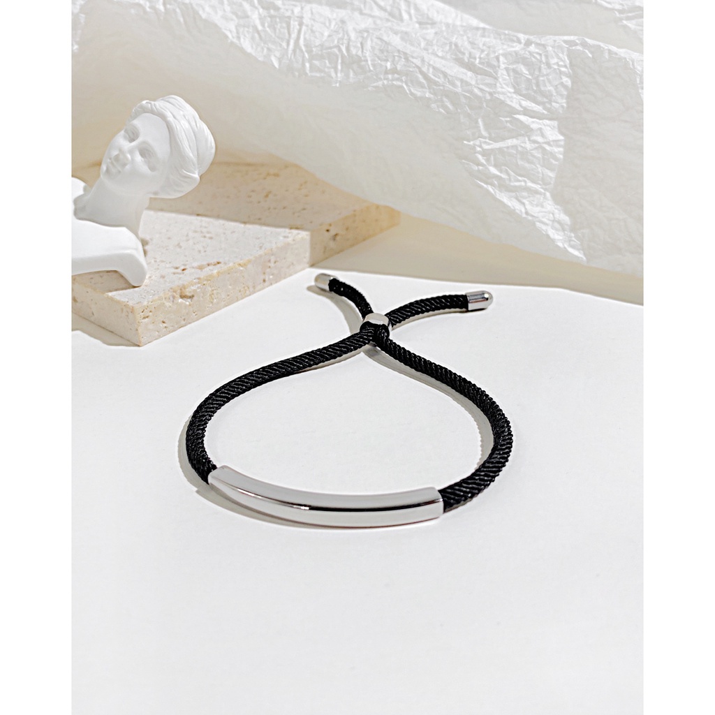 Vòng Tay Dây Bện Bằng Thép Titan Thời Trang Cho Cặp Đôi