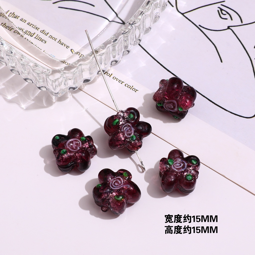 Hạt xâu hình hoa màu hồng/bạc bóng cổ điển độc đáo làm trang sức vòng tay/vòng cổ/hoa tai thủ công DIY