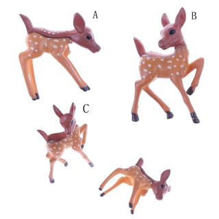 ☆VN 2 Pcs Mini Deers Fairy Garden Miniatures Decor Anime Dollhouse