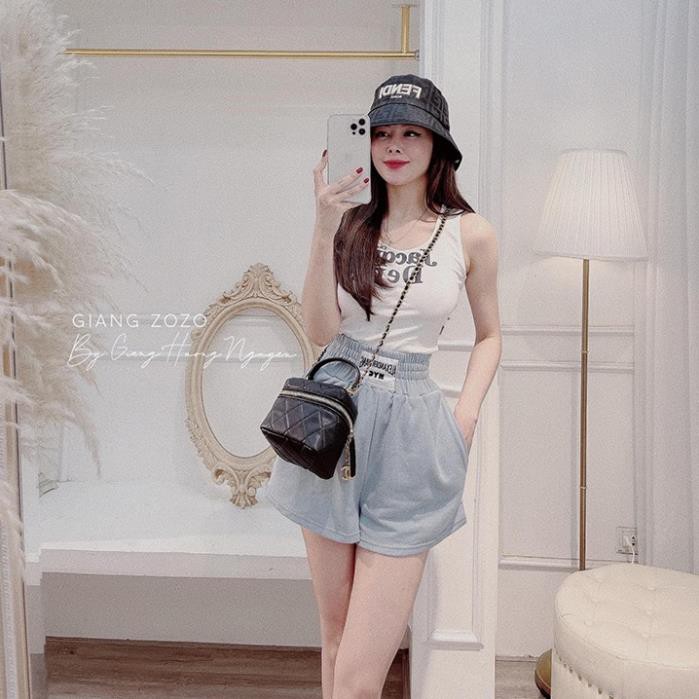 Set áo trắng kèm quần short xanh dương cotton siêu mát | BigBuy360 - bigbuy360.vn