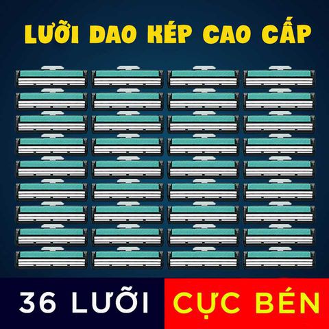 Bộ Cạo Râu Kèm 36 Lưỡi Kép, 1 Cây Dao Cạo Thông Minh Và 1 Kem Cạo Râu - Bộ Combo 38 Món Dao Cạo Râu Siêu Tiết Kiệ